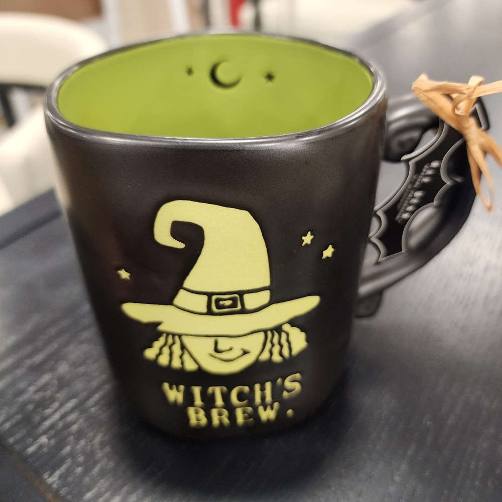 Rae Dunn Black and Green "WITCHS BREW" Mug New 2025